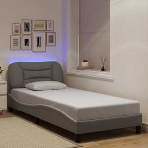 Rám postele s LED bez matrace Hvar Taupe 90x200 cm Látka - obrázek 1