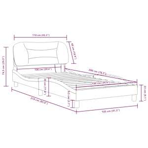 Rám postele s LED bez matrace Hvar Tmavě šedá 100x200 cm Látka - obrázek 16