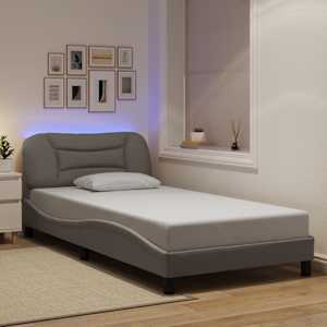 Rám postele s LED bez matrace Hvar Taupe 100x200 cm Látka - obrázek 1