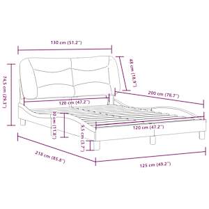 Rám postele s LED bez matrace Hvar Světle šedá 120x200 cm Látka - obrázek 16