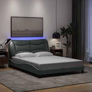 Rám postele s LED bez matrace Hvar Světle šedá 120x200 cm Látka - obrázek 1