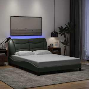 Rám postele s LED bez matrace Hvar Tmavě šedá 120x200 cm Látka - obrázek 4