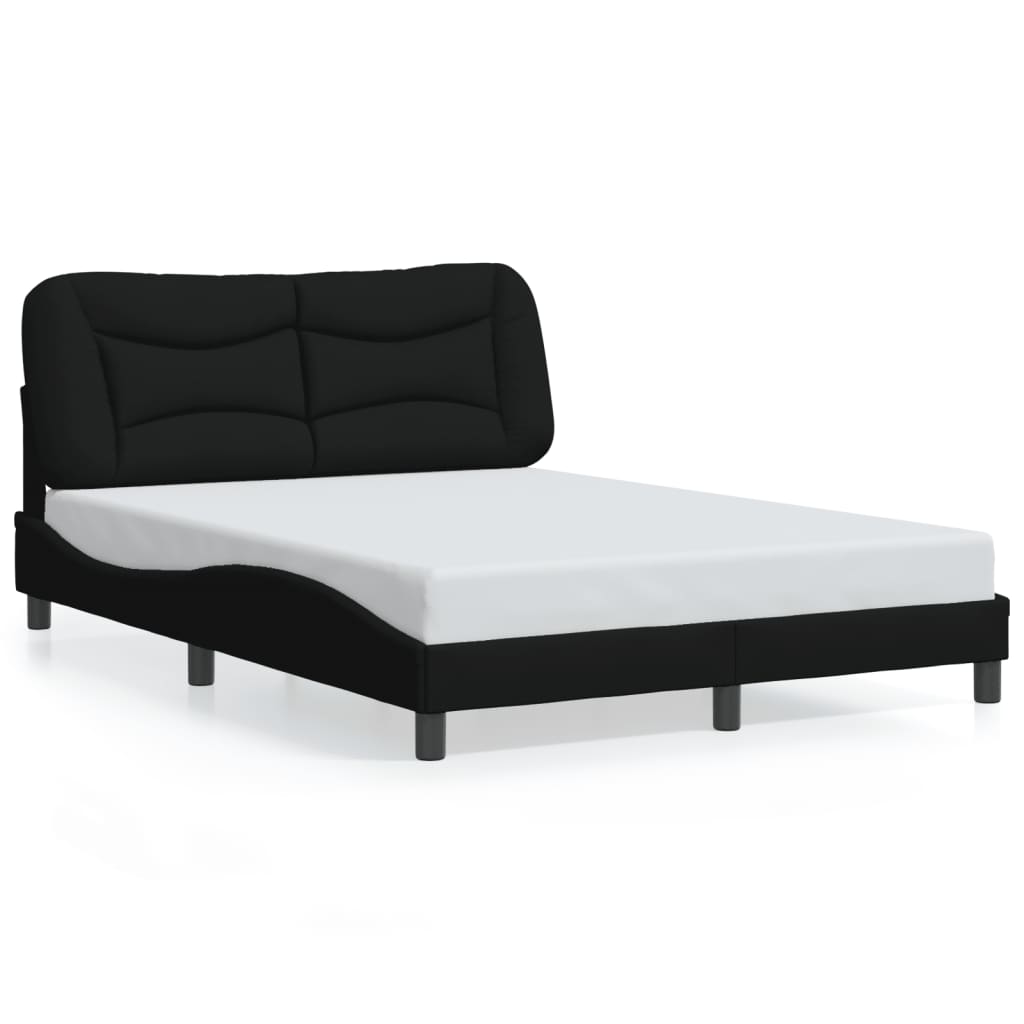 vidaXL Cadru de pat cu lumini LED, negru, 120x200 cm, textil
