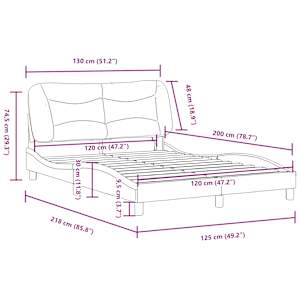Rám postele s LED bez matrace Hvar Tmavě hnědá 120x200 cm Látka - obrázek 16