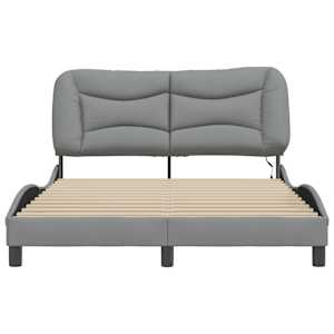 Rám postele s LED bez matrace Hvar Světle šedá 140x190 cm Látka - obrázek 6