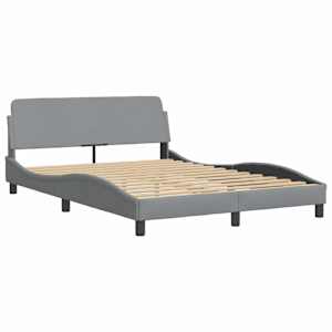 Rám postele s LED bez matrace Hvar Světle šedá 140x190 cm Látka - obrázek 7