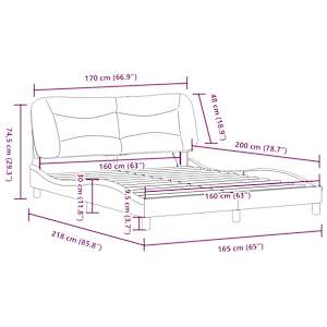 Rám postele s LED bez matrace Hvar Tmavě šedá 160x200 cm Látka - obrázek 16