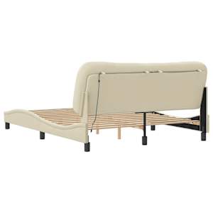 Rám postele s LED bez matrace Hvar Cream 160x200 cm Látka - obrázek 9