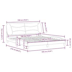 Rám postele s LED bez matrace Hvar Tmavě šedá 180x200 cm Látka - obrázek 16
