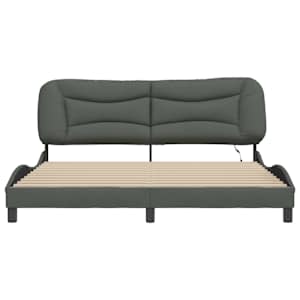 Rám postele s LED bez matrace Hvar Tmavě šedá 180x200 cm Látka - obrázek 6