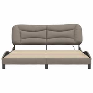Rám postele s LED bez matrace Hvar Taupe 180x200 cm Látka - obrázek 6