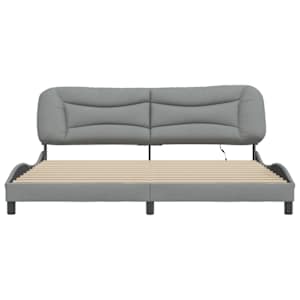 Rám postele s LED bez matrace Hvar Světle šedá 200x200 cm Látka - obrázek 6