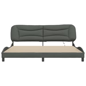 Rám postele s LED bez matrace Hvar Tmavě šedá 200x200 cm Látka - obrázek 6