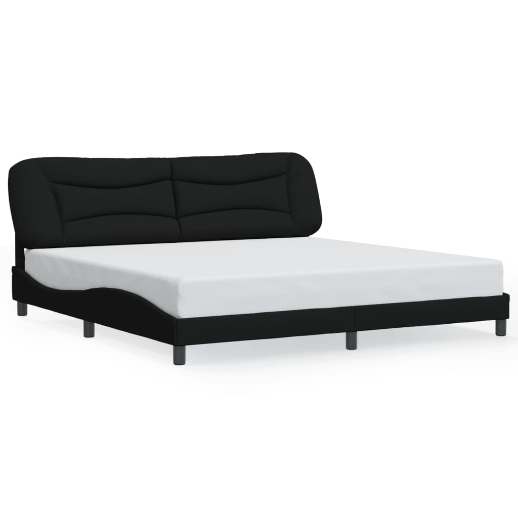 vidaXL Cadru de pat cu lumini LED, negru, 200x200 cm, textil