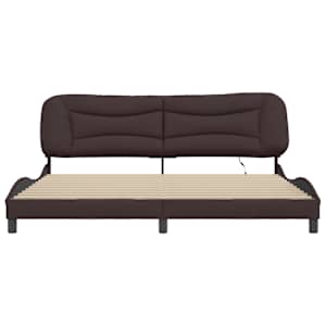 Rám postele s LED bez matrace Hvar tmavě hnědý 200 x 200 cm textil - obrázek 6