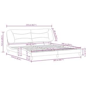 Rám postele s LED bez matrace Hvar taupe 200 x 200 cm textil - obrázek 16