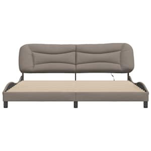 Rám postele s LED bez matrace Hvar taupe 200 x 200 cm textil - obrázek 6