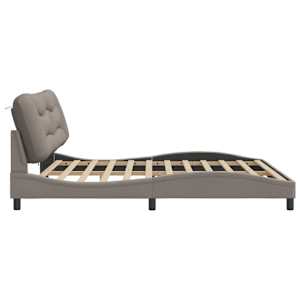 Rám postele s LED bez matrace Hvar taupe 200 x 200 cm textil - obrázek 8