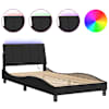 vidaXL voodiraam LED ilma madratsita Hanko, must, 100x200 cm, samet