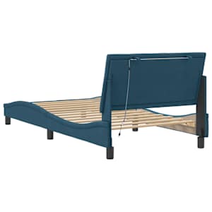 Rám postele s LED osvětlením bez matrace Hanko modrý 100 x 200 cm samet - obrázek 9
