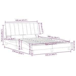 Rám postele s LED osvětlením bez matrace Hanko světle šedý 120 x 200 cm samet - obrázek 16