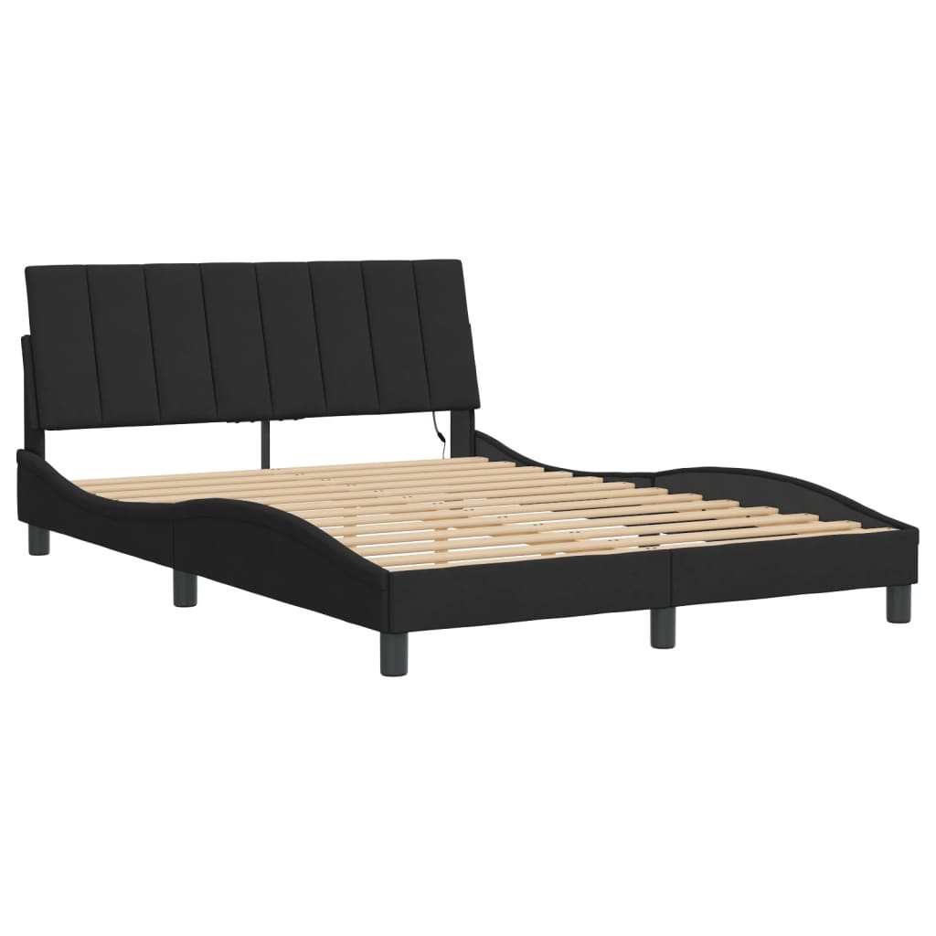 vidaXL Bedframe met LED-verlichting fluweel zwart 120x200 cm afbeelding