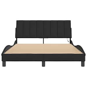 Rám postele s LED osvětlením bez matrace Hanko černý 120 x 200 cm samet - obrázek 6