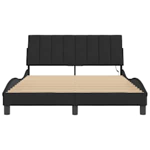 Rám postele s LED osvětlením bez matrace Hanko černý 140 x 190 cm samet - obrázek 6