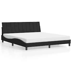 Rám postele s LED osvětlením bez matrace Hanko černý 180 x 200 cm samet - obrázek 5