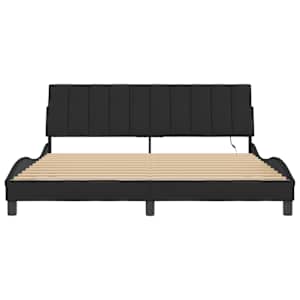 Rám postele s LED osvětlením bez matrace Hanko černý 180 x 200 cm samet - obrázek 6