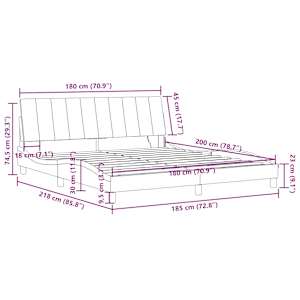 Rám postele s LED osvětlením bez matrace Hanko tmavě zelený 180 x 200 cm samet - obrázek 16