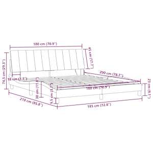 Rám postele s LED osvětlením bez matrace Hanko modrý 180 x 200 cm samet - obrázek 16