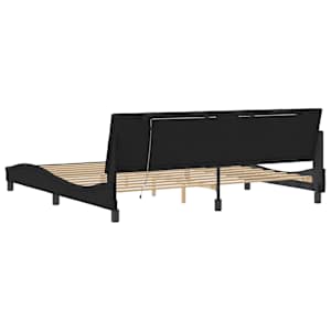 Rám postele s LED osvětlením bez matrace Hanko černý 200 x 200 cm samet - obrázek 8