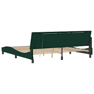 Rám postele s LED osvětlením bez matrace Hanko tmavě zelený 200 x 200 cm samet - obrázek 8