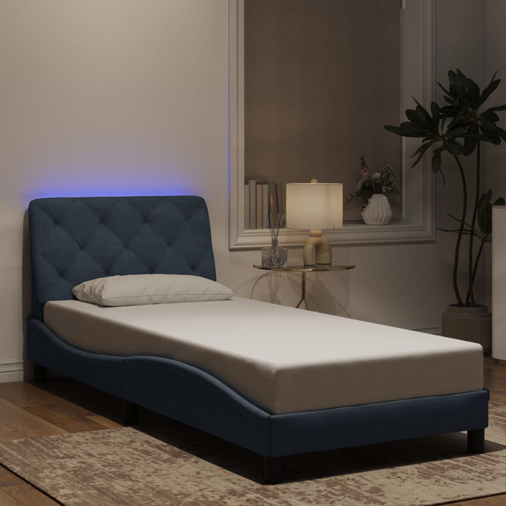 vidaXL sengeramme med LED uden madras 80x200 cm velour mørkegrå
