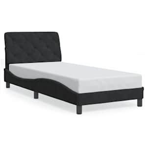 Rám postele s LED bez matrace černý 80 x 200 cm samet - obrázek 5