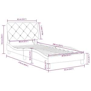 Rám postele s LED bez matrace tmavě zelený 80 x 200 cm samet - obrázek 15
