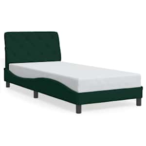 Rám postele s LED bez matrace tmavě zelený 80 x 200 cm samet - obrázek 5