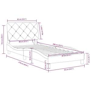 Rám postele s LED bez matrace modrý 80 x 200 cm samet - obrázek 15