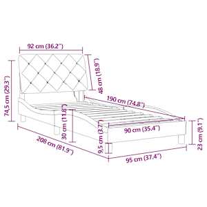 Rám postele s LED bez matrace růžový 80 x 200 cm samet - obrázek 15