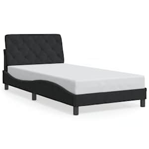 Rám postele s LED bez matrace černý 100 x 200 cm samet - obrázek 5