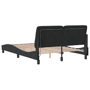 Rám postele s LED bez matrace černý 140 x 190 cm samet - obrázek 8