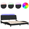vidaXL voodiraam LED-iga ilma madratsita, must, 180x200 cm, samet