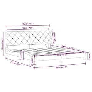 Rám postele s LED bez matrace černý 180 x 200 cm samet - obrázek 15