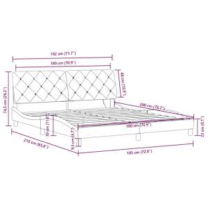 Rám postele s LED bez matrace tmavě zelený 180 x 200 cm samet - obrázek 15