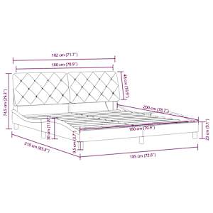 Rám postele s LED bez matrace modrý 180 x 200 cm samet - obrázek 15