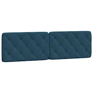 Rám postele s LED bez matrace modrý 180 x 200 cm samet - obrázek 9
