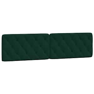 Rám postele s LED bez matrace tmavě zelený 200 x 200 cm samet - obrázek 9