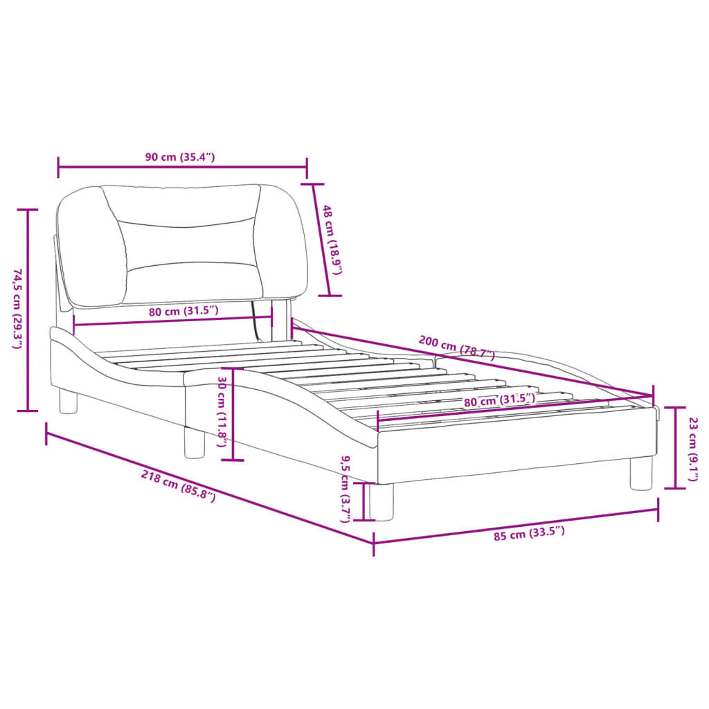 Rám postele s LED bez matrace Hvar bílý 80 x 200 cm - obrázek 16