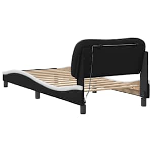 Rám postele s LED bez matrace Hvar černý a bílý 90x190 cm - obrázek 9